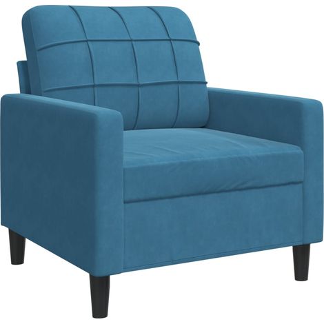 Fauteuil de Salon，Chaise，Fauteuil Bleu 60 cm Velours CFW593558 (1/5)