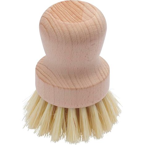 Brosse Vaisselle et Légumes en Bois Format Boule pour Une Prise Facilitée dans la Paume de la Main (1/3)