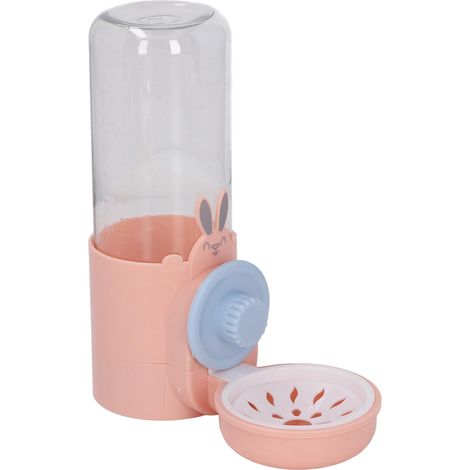 Automatischer Haustier-Wasserspender, multifunktional, 500 ml Fassungsvermögen, hängender Käfig-Wasserspender für Hunde, Katzen und andere Haustiere, rosa. (1/5)