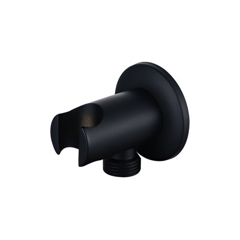 Fortifura Calvi Coude pour flexible de douche avec rosace ronde Noir mat (1/4)