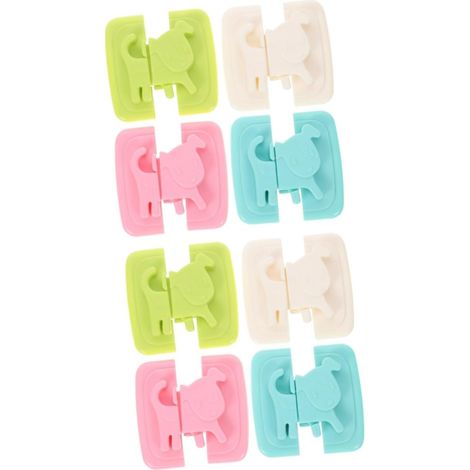 Ein Set aus 8 Kindersicherungen, darunter eine Kindersicherung für den Kühlschrank, eine Kindersicherung für Schubladen, eine Kindersicherung für Türen und ein Toyvian-Schrankschloss.