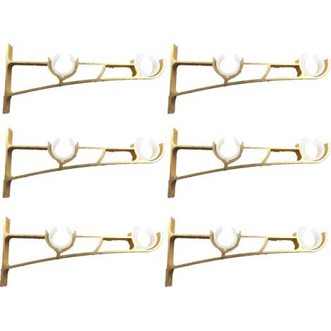 6pièces Tringle À Rideau En Métal Robuste, Support De Tringle À Rideaux, Double Tringle À Rideau Pole Holder, Support Rideau, Support De Tringle À Rideau En Aluminium, Support De Tringle À Rideau Or (1/3)
