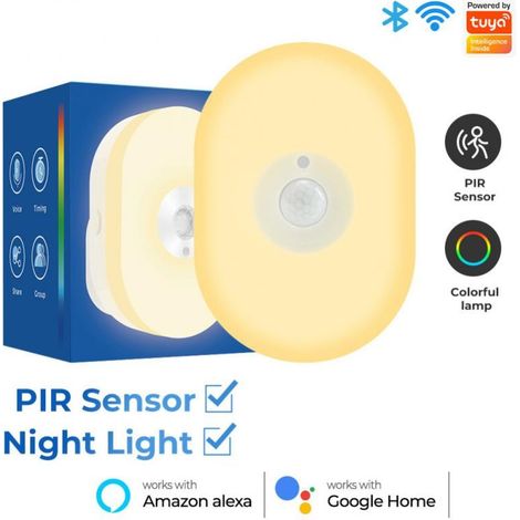 Tuya Luce Notturna a Presa Smart WiFi 2in1 con Sensore di Movimento PIR (1/4)