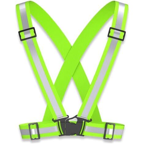 QORVA-1 PCS Gilet Réfléchissante Elastique Taille Ajustable, Gilet de sécurité Forte Visibilité, Respirant Plein air Gilet de Sécurité, idéal pour Hommes et Femmes, Jogging, Moto