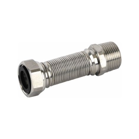 Diff – Flexible inox extensible 3/4'' DN20 – Longueur 75 à 130mm – Pour installations sanitaires – Résistant à la corrosion