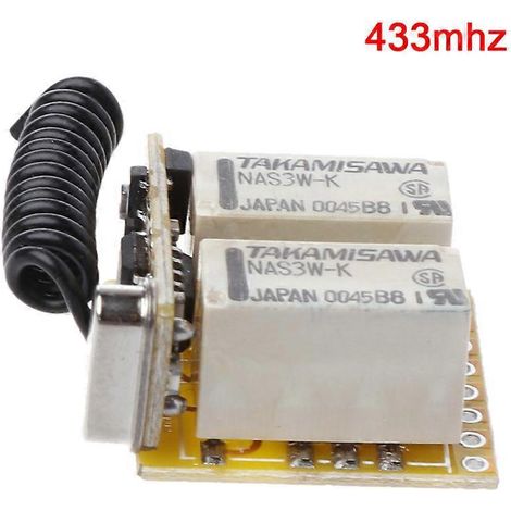 Interrupteur sans fil RF 433 MHz 2 canaux, relais mini pour DC 3.7V-12V, télécommande instantanée (1/4)