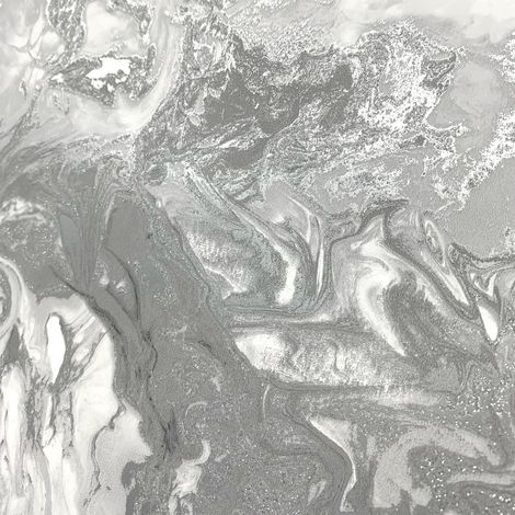 Marble Swirl Effect Glitter Wallpaper Grey Silver Metallic Textured Shimmer (1/4)