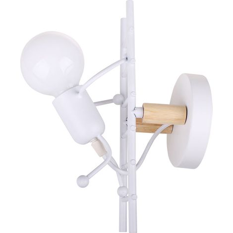 Wandleuchte E27 Humanoid Wandlampe Kreative Modern Eisen für Schlafzimmer, Kinderzimmer, Wohnzimmer, Treppe, Flur, Esszimmer (Weiß)