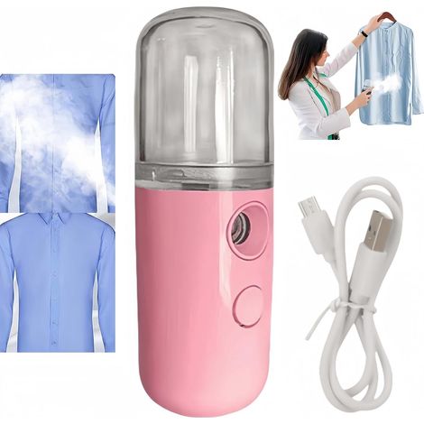 Mini défroisseur vapeur rechargeable 15 s, rose, maison/voyage