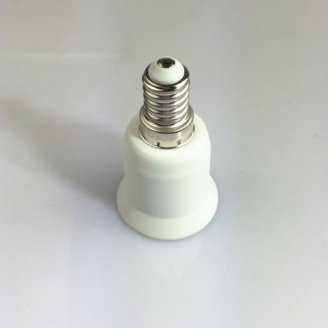 Adaptateur Douille E14 pour ampoule culot E27，blanc