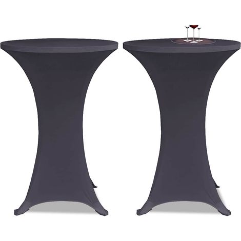 vidaXL Funda elástica para mesa 2 unidades 60 cm gris antracita (1/5)