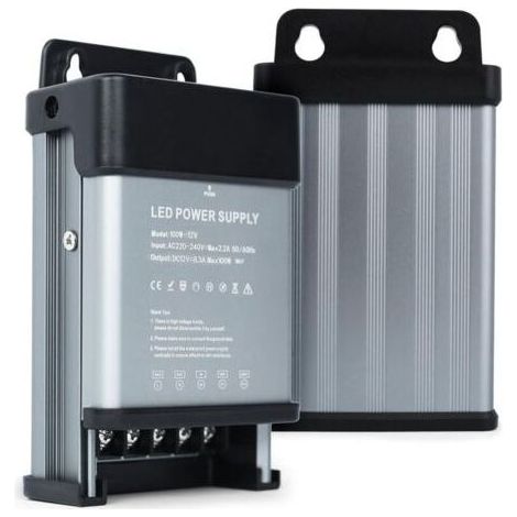 Transformateur 220V 12V LED Transfo 100W Imperméable Alimentation LED Transfo Tension Constante étanche IP44 Adaptateur Basse Tension Convertisseur (1/5)