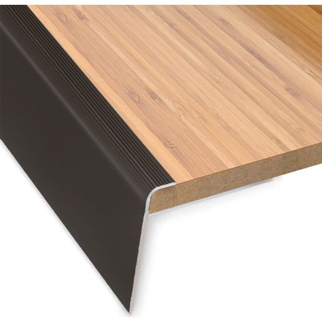 Karat – Profilé d'escalier en aluminium anodisé bronze foncé – Nez de marche en forme de F – Longueur 134 cm – Pour revêtements de sol de 7 à 8 mm