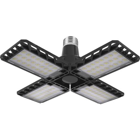 OSRAM Plafonnier Highbay Blade en plastique noir, avec lames lumineuses réglables, offre 23 W ou 2350 lm en blanc neutre avec 4000 K, filetage E27, diamètre 231 mm, IP20