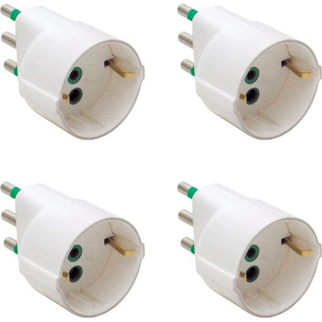 FANTON 82130-B4 - set 4pz adattatore da spina grande 16A a presa schuko colore bianco