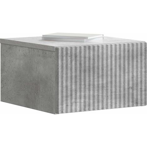 Maison Exclusive - Mobiletto da notte a muro Grigio Cemento 33 x 34,5 x 20 cm