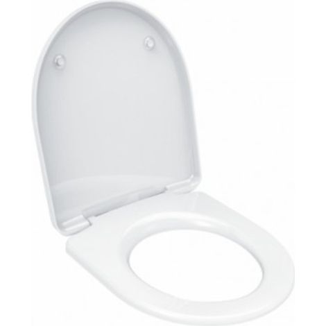Geberit – Abattant WC Dito – Duroplast blanc – Fixation par le bas – Charnières en acier inoxydable – Entraxe 15.5 cm (1/2)