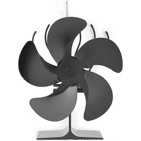 Ventilateur de cheminée, ventilateur thermodynamique pour combustion du bois, conception silencieuse, adapté à une circulation de chaleur domestique respectueuse de l'environnement - 5 pales (1/4)