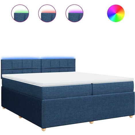 Maison Exclusive - Giroletto a Molle con Materasso Blu 200x200 cm in Tessuto