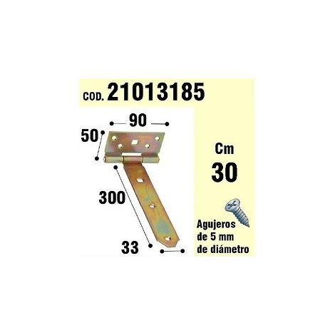 Support Pour Charnière Bois Bichromaté 300 mm.