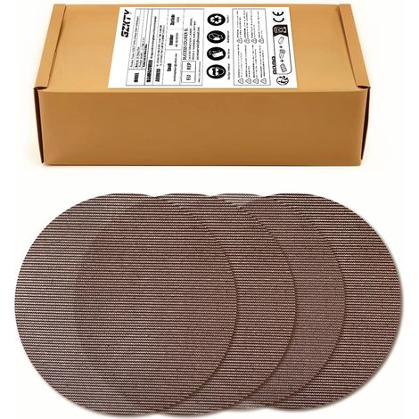 50-teiliges Set selbstklebender 150-mm-Schleifscheiben mit Netzstruktur, Körnung P320, für Holz, Spachtelmasse, Lack und Exzenterschleifer