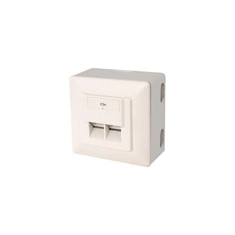 Digitus Datenanschlussdose CAT5e AP, Dose, weiß, 2x RJ-45-Buchse (1/2)