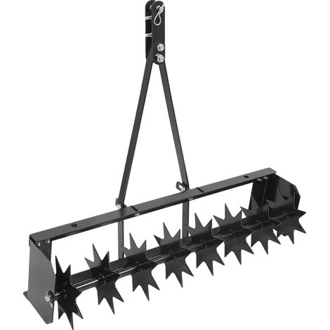 Aeratore per prato a traino, struttura resistente, aerazione efficiente del terreno, nero (1/2)