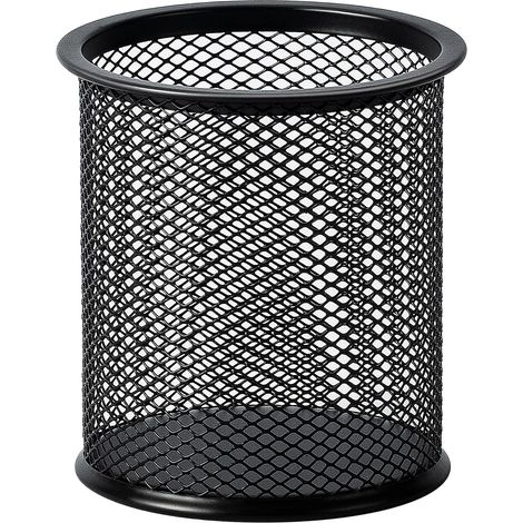 Einfacher Stiftehalter aus Draht, Aufbewahrung für Büromaterialien, schwarz, 90 x 95 x 85 mm (1/5)