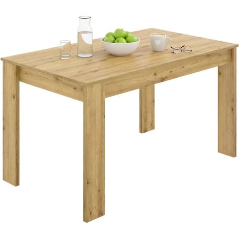 Dmora - Fester-Tisch Censo, Mehrzweck-Esstisch, rechteckiger Tisch für die Küche oder das Esszimmer, 139 x 81 x 77 cm, Nodi-Eiche
