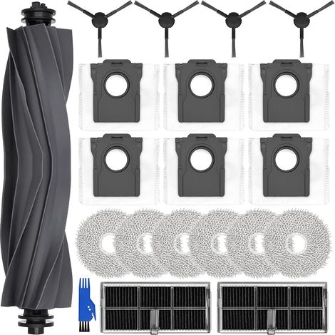 Kit accessoires pour dreame L10s Pro Ultra Heat, L10s Ultra Gen 2, X30 Ultra, Mova E30 Ultra, 6 sacs poussire, 6 serpillres, 1 brosse principale, 4 brosses latrales, 2 filtres, pices de (1/5)