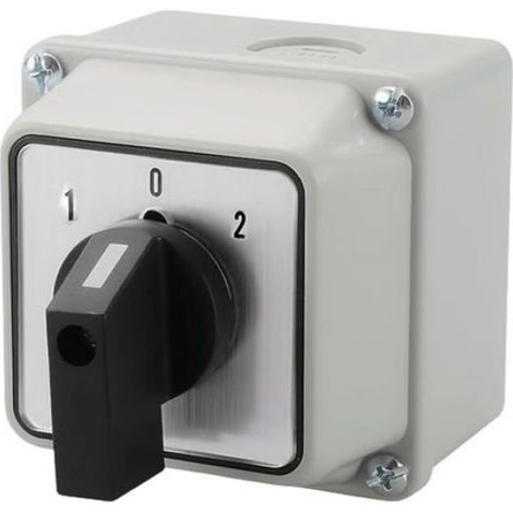 Commutateur Rotatif - 3 Positions ON-OFF-ON - Boîtier Étanche IP65 - 8 Bornes À Vis - Pour Montage Plaque 1 à 4 mm - 1 Pièce (1/5)