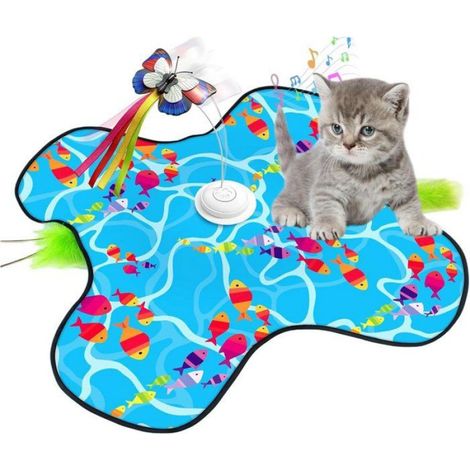 Chat Jouet Automatique - Interactif Avec Sons D Animaux Et Design Papillon - 3 Vitesses Réglables - USB Rechargeable - Pour Intérieur - 1 Pièce (1/5)