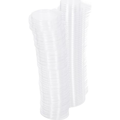 100 Stück Wachsschmelzformen von Calmshell PET, separate transparente Aufhängelöcher, leere Wachsschmelzbehälter für DIY-Kerzen und Schokolade, rund (1/5)