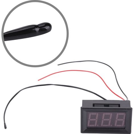 1 LED-Digitaldisplay-Thermometer mit 12V-Sensor (rot)