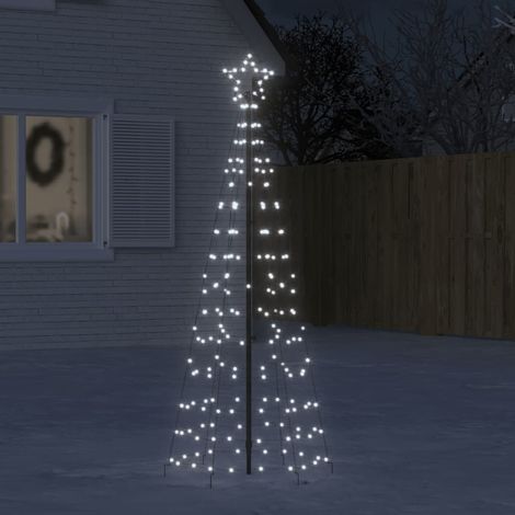 Sapin de Noël à LED avec piquets 220 LED blanc froid 180 cm vidaXL (1/5)