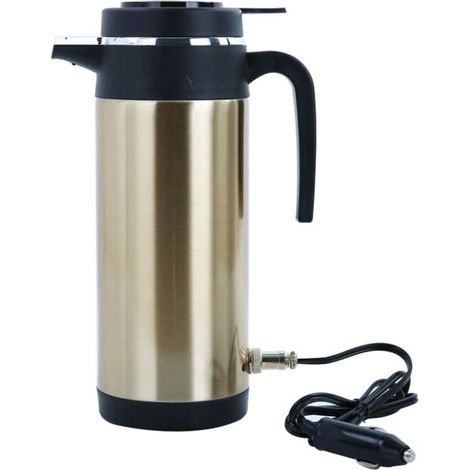 Store9 – Tragbarer elektrischer Wasserkocher – 1200 ml – Zum Aufkochen von Kaffee und Tee – Gold – Wasserkocher fürs Auto – Für unterwegs – Baceyong (1/5)