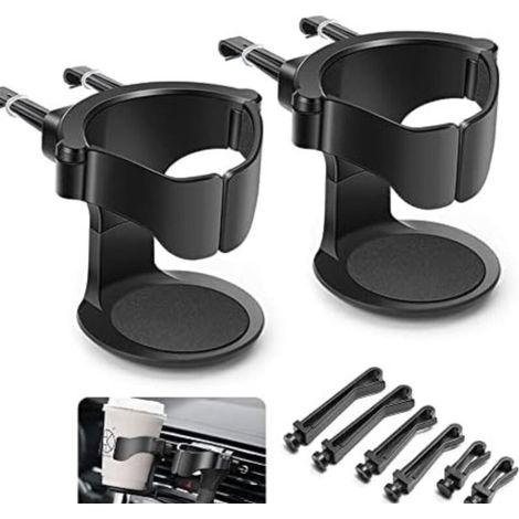 Portavasos - Portavasos para coche, juego de 2, portavasos universal, soporte ajustable para ventilación de coche, cenicero para coche, portavasos y portavasos. (1/4)