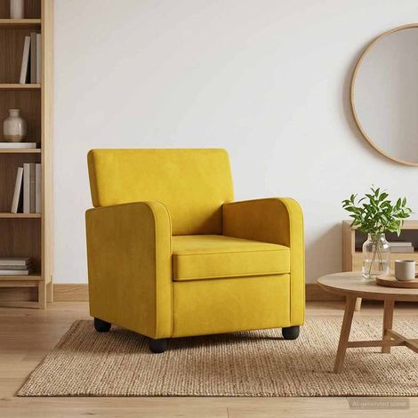 vidaXL Fauteuil Jaune Velours (1/5)