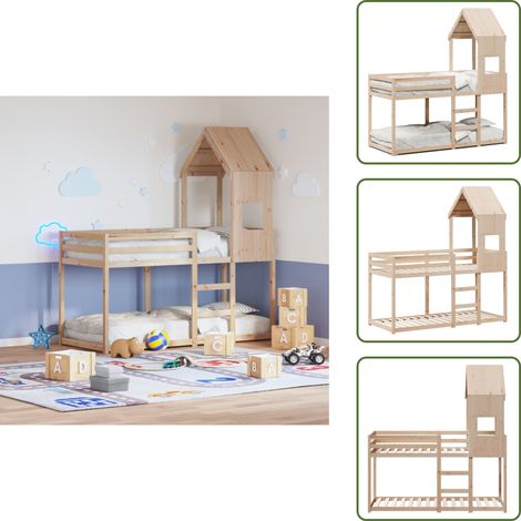 Cama de madera - vidaXL Cama litera sin colchón madera maciza de pino 90x190 cm - Cama para niños