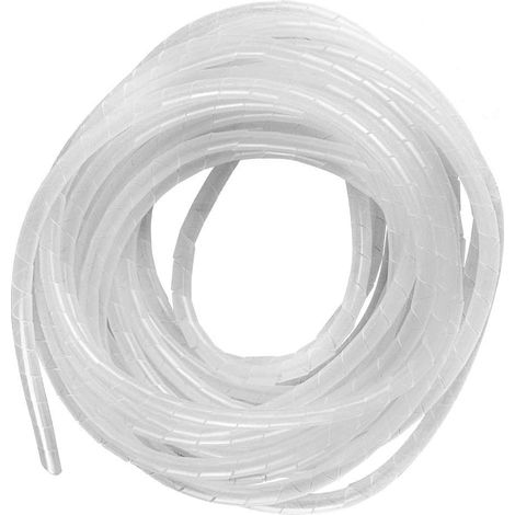 1 Gaine Spirale Flexible, Tube Protection Câble 6mm, Organisateur Fil Polyéthylène 15m, Pour Maison Bureau TV PC
