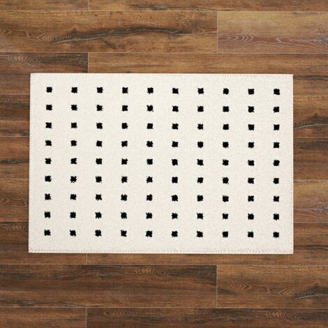 Tapis de bain à carreaux, absorbant, antidérapant, doux au toucher, paillasson de toilettes, tapis carré pour la maison - 40 x 60 cm (1/3)
