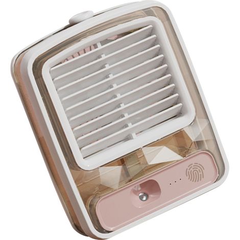 Tischventilator mit Wasserkühlung, USB-Anschluss, ABS-Gehäuse, 3 Geschwindigkeitsstufen, 3D-Spiralflügel, wassergekühlt, kleine Klimaanlage für Schreibtisch und Nachttisch, Weiß (1/5)