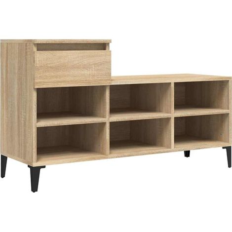 Scarpiera Mobile per scarpe Rovere Sonoma 102x36x60 cm in Legno Multistrato (1/5)