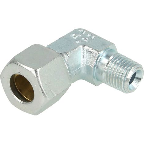Raccord à visser coudé mâle 1/4'' x 12 mm avec filetage conique