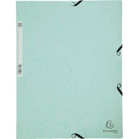 Chemise à élastique 3 rabats - A4 - Vert pastel - Exacompta (1/2)