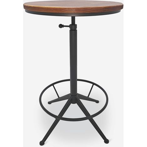 Mesa alta vintage industrial redonda ajustable para bar cocina Girus