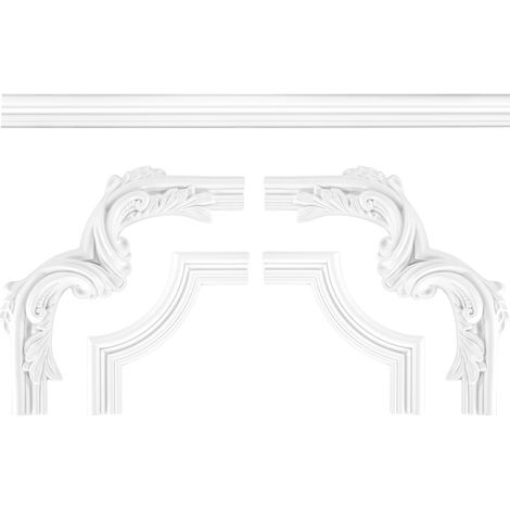 Bordo per parete e soffitto fregio stucco PU resistente agli urti CR818: Barra piatta da 2 metri CR818 (1/3)