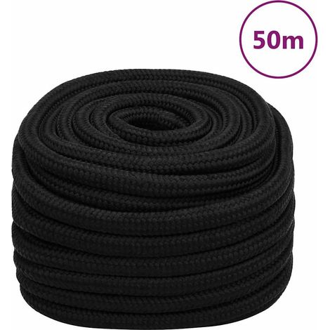 vidaXL Corde de travail Noir 25 mm 50 m Polyester (1/5)