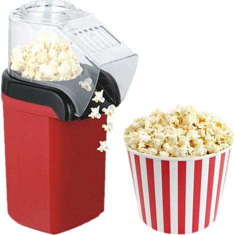 Machine à pop-corn électrique à air chaud, sans huile, cuisson rapide en 3 minutes, avec cuillère doseuse, idéale pour soirées cinéma et goûters (1/5)