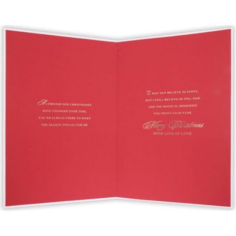 Carte de Noël - Père Noël et Renne - Avec Enveloppe - Pour Papa - 15,5 x 23,5 cm - 1 Pièce (1/2)